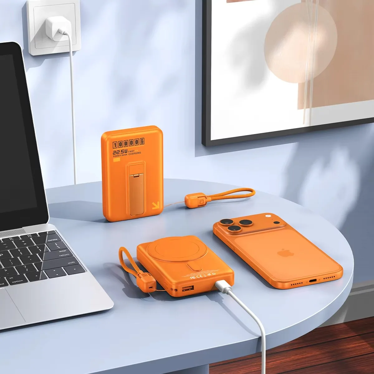 10000mAh Magnetic Wireless Power Bank with USB-C Cable TU-21A thumbnail 8