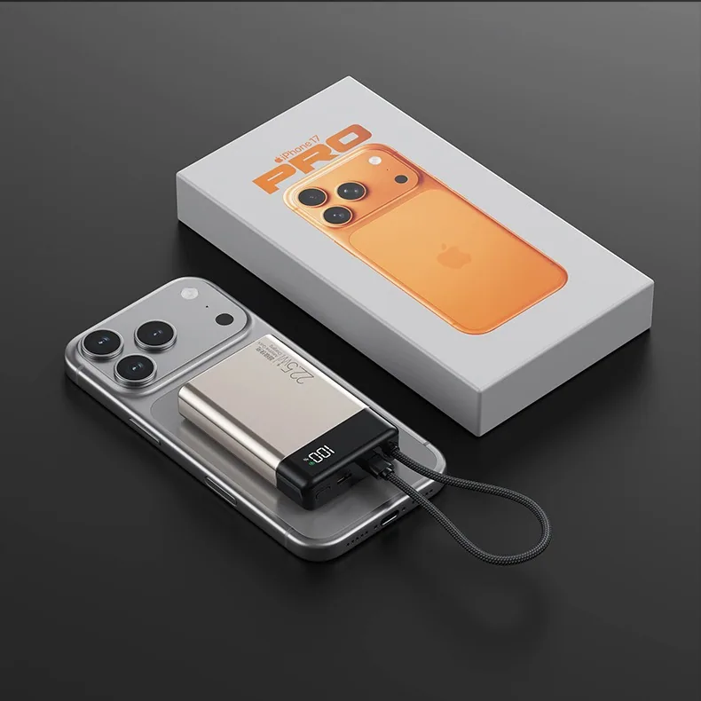 20000mAh 22.5W Aluminum Power Bank with Built-in USB-C Cable TU-CK100 thumbnail 5