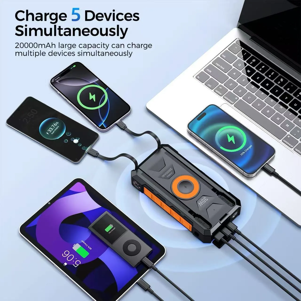 20000mAh 35W Laptop Solar Power Bank TU-ZL602-2 thumbnail 6