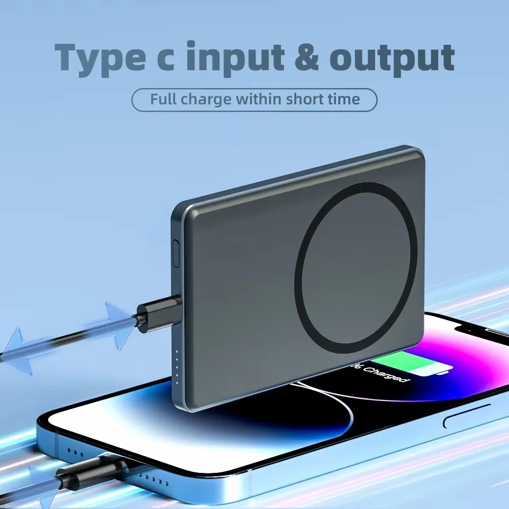 5000mAh Ultra Slim Magnetic Wireless Power Bank TU-AL01 thumbnail 7